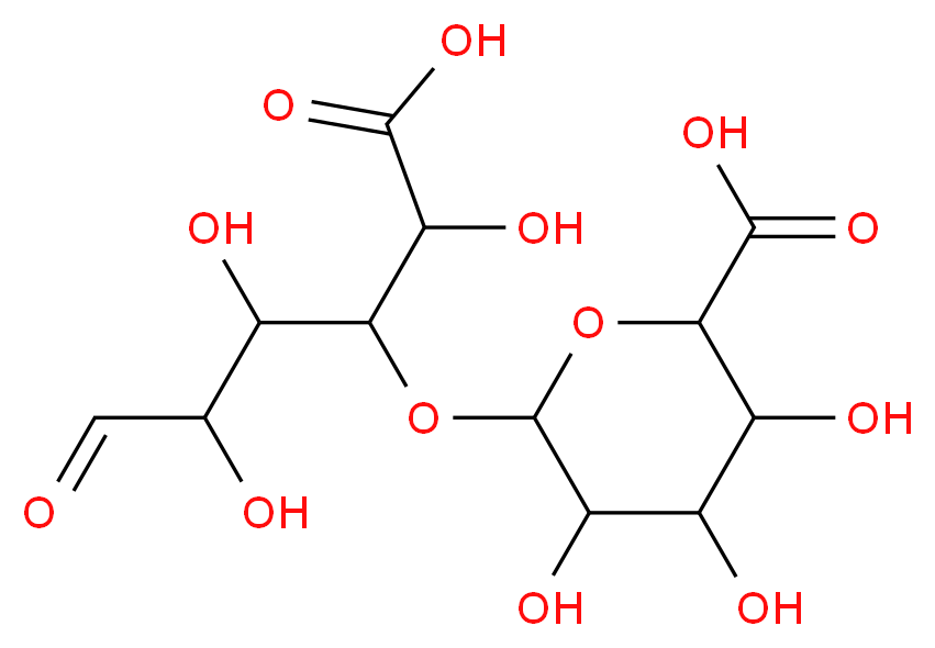 6-[(1-carboxy-1,3,4-trihydroxy-5-oxopentan-2-yl)oxy]-3,4,5-trihydroxyoxane-2-carboxylic acid_分子结构_CAS_5894-59-7