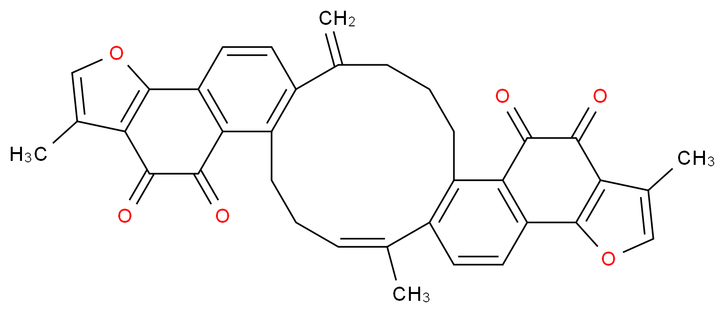 (2E)-2,11,28-trimethyl-19-methylidene-13,30-dioxaheptacyclo[21.11.0.0<sup>6</sup>,<sup>1</sup><sup>8</sup>.0<sup>7</sup>,<sup>1</sup><sup>5</sup>.0<sup>1</sup><sup>0</sup>,<sup>1</sup><sup>4</sup>.0<sup>2</sup><sup>4</sup>,<sup>3</sup><sup>2</sup>.0<sup>2</sup><sup>7</sup>,<sup>3</sup><sup>1</sup>]tetratriaconta-1(23),2,6,10(14),11,15,17,24(32),27(31),28,33-undecaene-8,9,25,26-tetrone_分子结构_CAS_630057-39-5