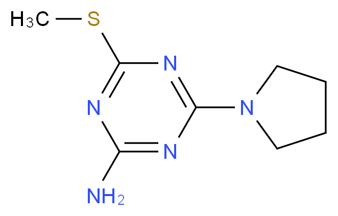 4-(methylthio)-6-tetrahydro-1H-pyrrol-1-yl-1,3,5-triazin-2-amine_分子结构_CAS_175204-64-5)