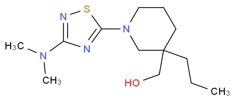 {1-[3-(dimethylamino)-1,2,4-thiadiazol-5-yl]-3-propylpiperidin-3-yl}methanol_分子结构_CAS_)