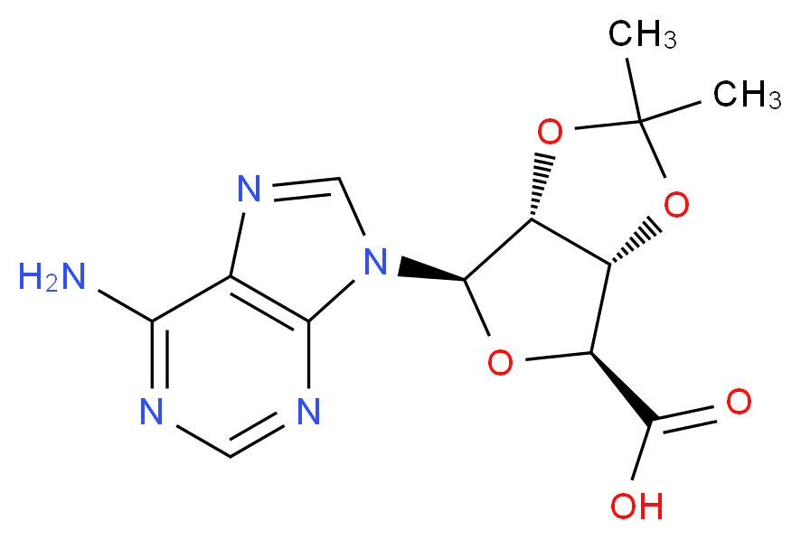 (3aS,4S,6R,6aR)-6-(6-amino-9H-purin-9-yl)-2,2-dimethyl-tetrahydro-2H-furo[3,4-d][1,3]dioxole-4-carboxylic acid_分子结构_CAS_19234-66-3