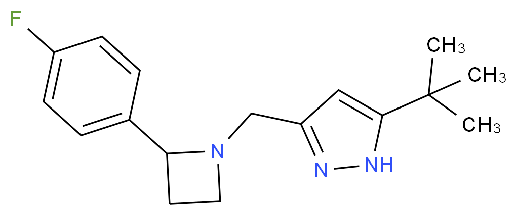 5-tert-butyl-3-{[2-(4-fluorophenyl)azetidin-1-yl]methyl}-1H-pyrazole_分子结构_CAS_)