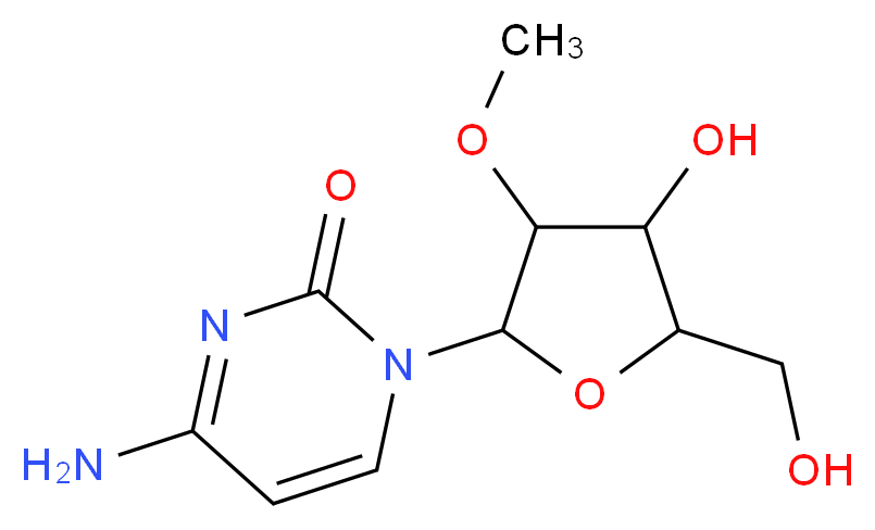 4-amino-1-[4-hydroxy-5-(hydroxymethyl)-3-methoxyoxolan-2-yl]-1,2-dihydropyrimidin-2-one_分子结构_CAS_2140-72-9