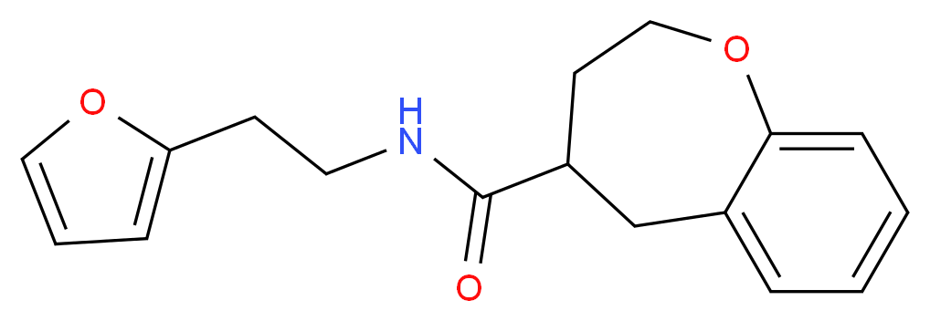 N-[2-(2-furyl)ethyl]-2,3,4,5-tetrahydro-1-benzoxepine-4-carboxamide_分子结构_CAS_)