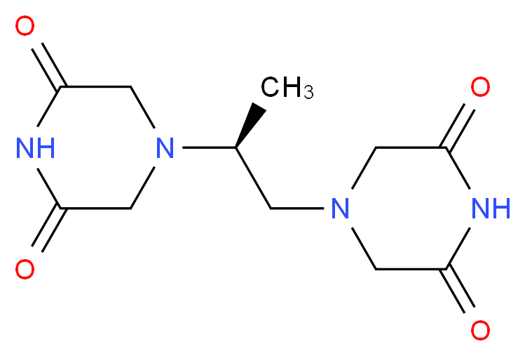 (S)-4,4'-(Propane-1,2-diyl)bis(piperazine-2,6-dione)_分子结构_CAS_24584-09-6)