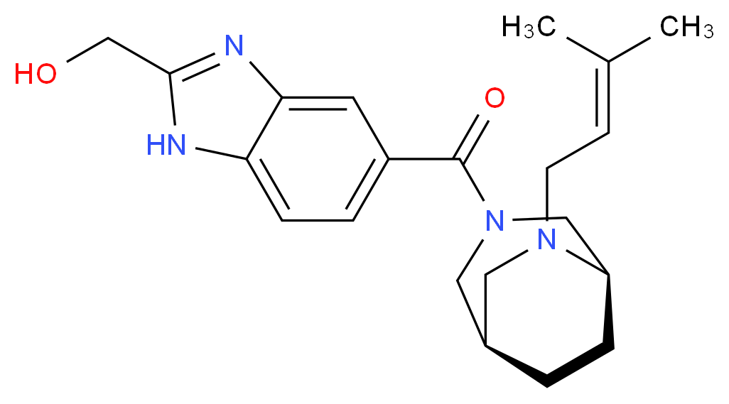 (5-{[(1R*,5R*)-6-(3-methylbut-2-en-1-yl)-3,6-diazabicyclo[3.2.2]non-3-yl]carbonyl}-1H-benzimidazol-2-yl)methanol_分子结构_CAS_)