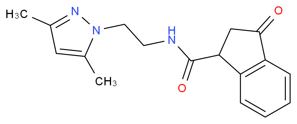 N-[2-(3,5-dimethyl-1H-pyrazol-1-yl)ethyl]-3-oxo-1-indanecarboxamide_分子结构_CAS_)
