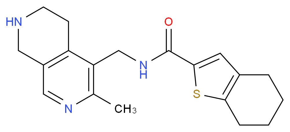 N-[(3-methyl-5,6,7,8-tetrahydro-2,7-naphthyridin-4-yl)methyl]-4,5,6,7-tetrahydro-1-benzothiophene-2-carboxamide_分子结构_CAS_)
