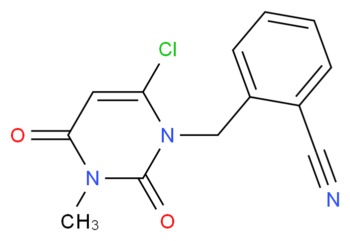 2-((6-chloro-3-methyl-2,4-dioxo-3,4-dihydropyrimidin-1(2H)-yl)methyl)benzonitrile_分子结构_CAS_865758-96-9)