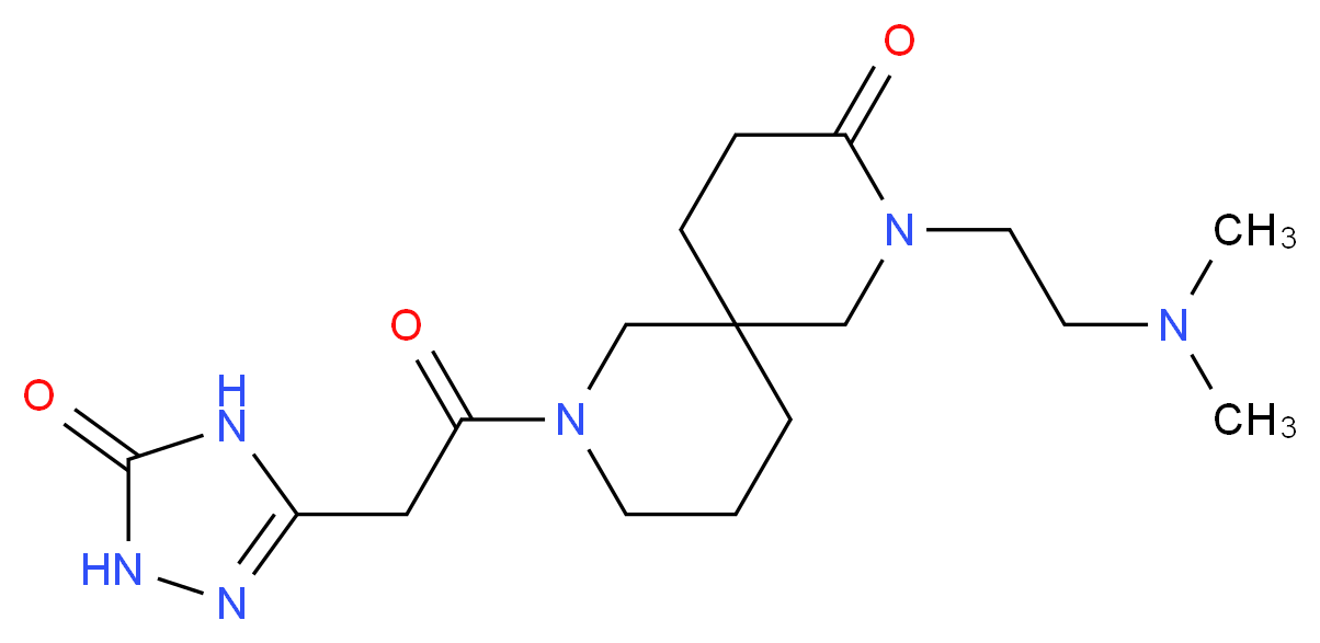 2-[2-(dimethylamino)ethyl]-8-[(5-oxo-4,5-dihydro-1H-1,2,4-triazol-3-yl)acetyl]-2,8-diazaspiro[5.5]undecan-3-one_分子结构_CAS_)