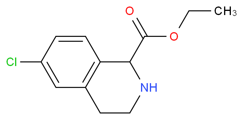 ETHYL 6-CHLORO-1,2,3,4-TETRAHYDRO-ISOQUINOLINE-1-CARBOXYLATE_分子结构_CAS_1260638-15-0)