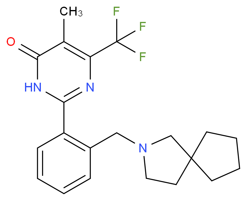 2-[2-(2-azaspiro[4.4]non-2-ylmethyl)phenyl]-5-methyl-6-(trifluoromethyl)pyrimidin-4(3H)-one_分子结构_CAS_)