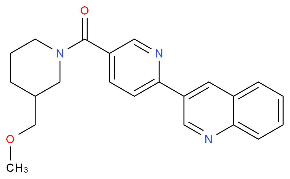 3-(5-{[3-(methoxymethyl)piperidin-1-yl]carbonyl}pyridin-2-yl)quinoline_分子结构_CAS_)