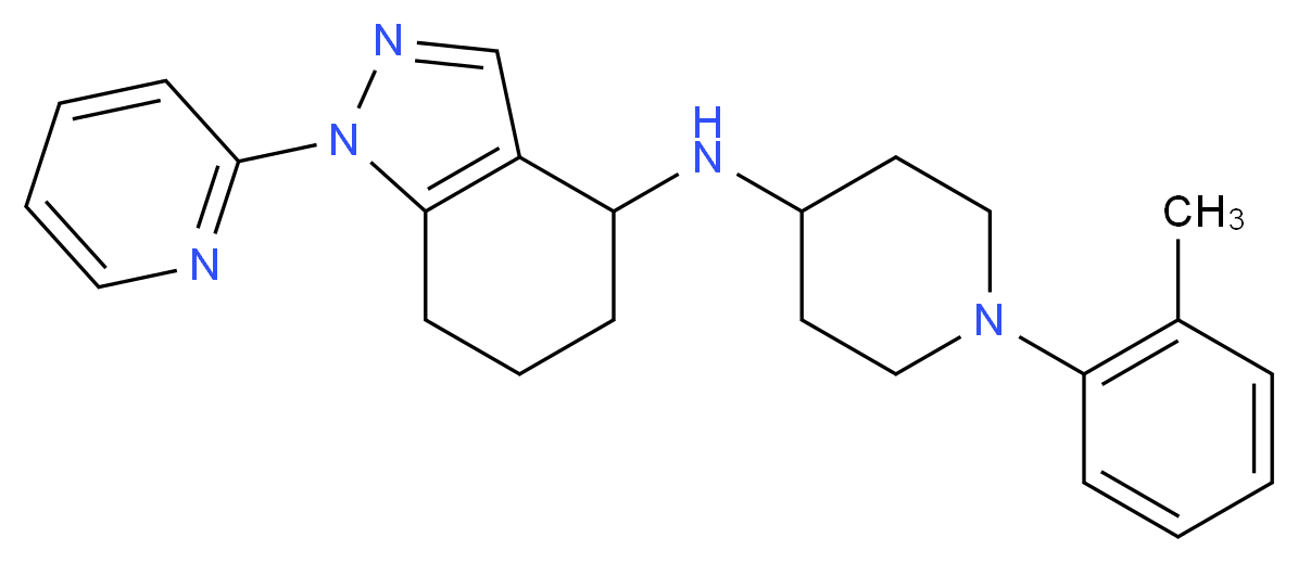 N-[1-(2-methylphenyl)-4-piperidinyl]-1-(2-pyridinyl)-4,5,6,7-tetrahydro-1H-indazol-4-amine_分子结构_CAS_)