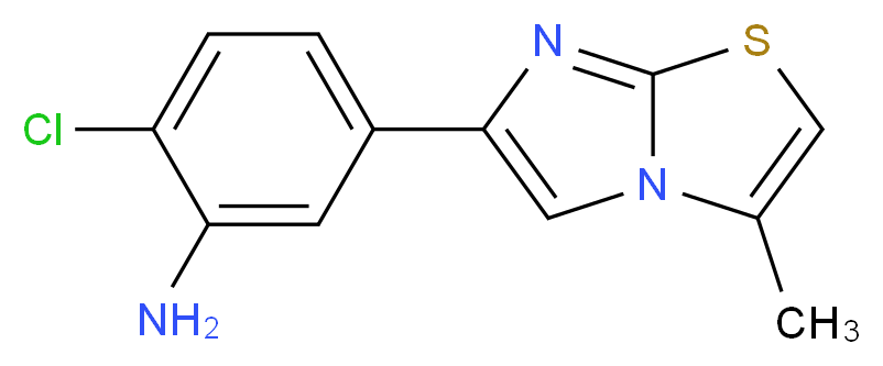 [2-chloro-5-(3-methylimidazo[2,1-b][1,3]thiazol-6-yl)phenyl]amine_分子结构_CAS_)