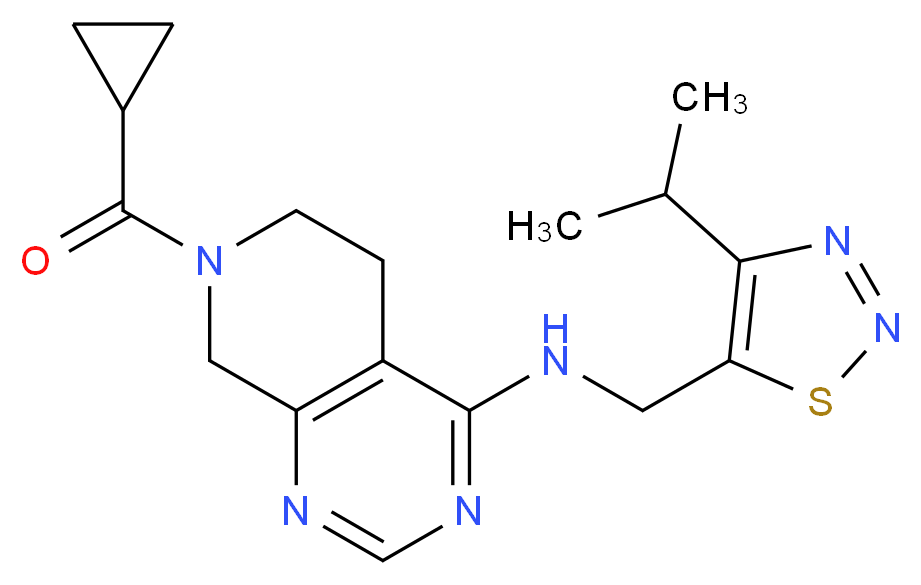 7-(cyclopropylcarbonyl)-N-[(4-isopropyl-1,2,3-thiadiazol-5-yl)methyl]-5,6,7,8-tetrahydropyrido[3,4-d]pyrimidin-4-amine_分子结构_CAS_)