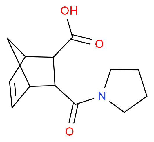 3-(pyrrolidine-1-carbonyl)bicyclo[2.2.1]hept-5-ene-2-carboxylic acid_分子结构_CAS_436811-25-5