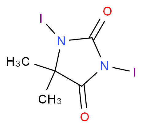 1,3-Diiodo-5,5-dimethyl hydantoin_分子结构_CAS_2232-12-4)