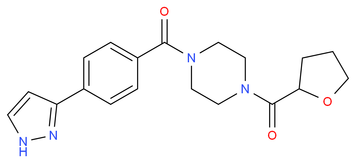 1-[4-(1H-pyrazol-3-yl)benzoyl]-4-(tetrahydro-2-furanylcarbonyl)piperazine_分子结构_CAS_)