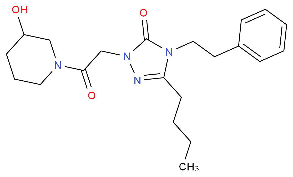 5-butyl-2-[2-(3-hydroxy-1-piperidinyl)-2-oxoethyl]-4-(2-phenylethyl)-2,4-dihydro-3H-1,2,4-triazol-3-one_分子结构_CAS_)