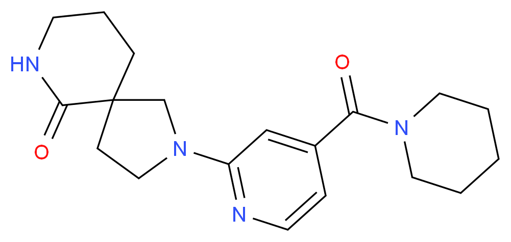 2-[4-(1-piperidinylcarbonyl)-2-pyridinyl]-2,7-diazaspiro[4.5]decan-6-one_分子结构_CAS_)