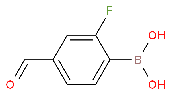 2-氟-4-甲酰基苯基硼酸_分子结构_CAS_871126-22-6)
