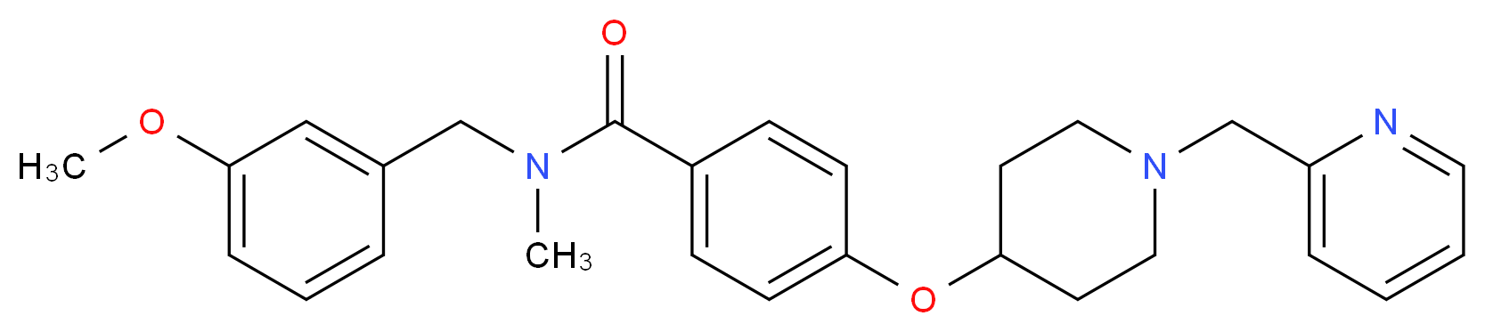 N-(3-methoxybenzyl)-N-methyl-4-{[1-(2-pyridinylmethyl)-4-piperidinyl]oxy}benzamide_分子结构_CAS_)