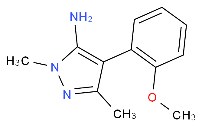 4-(2-methoxyphenyl)-1,3-dimethyl-1H-pyrazol-5-amine_分子结构_CAS_1015845-78-9)