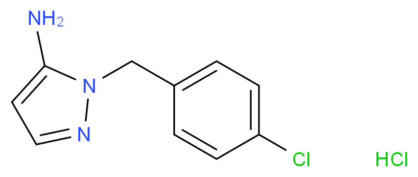 1-(4-chlorobenzyl)-1H-pyrazol-5-amine hydrochloride_分子结构_CAS_)