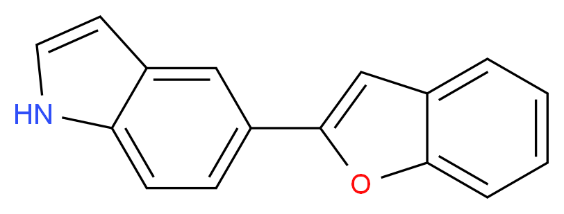 5-(1-benzofuran-2-yl)-1H-indole_分子结构_CAS_885273-16-5