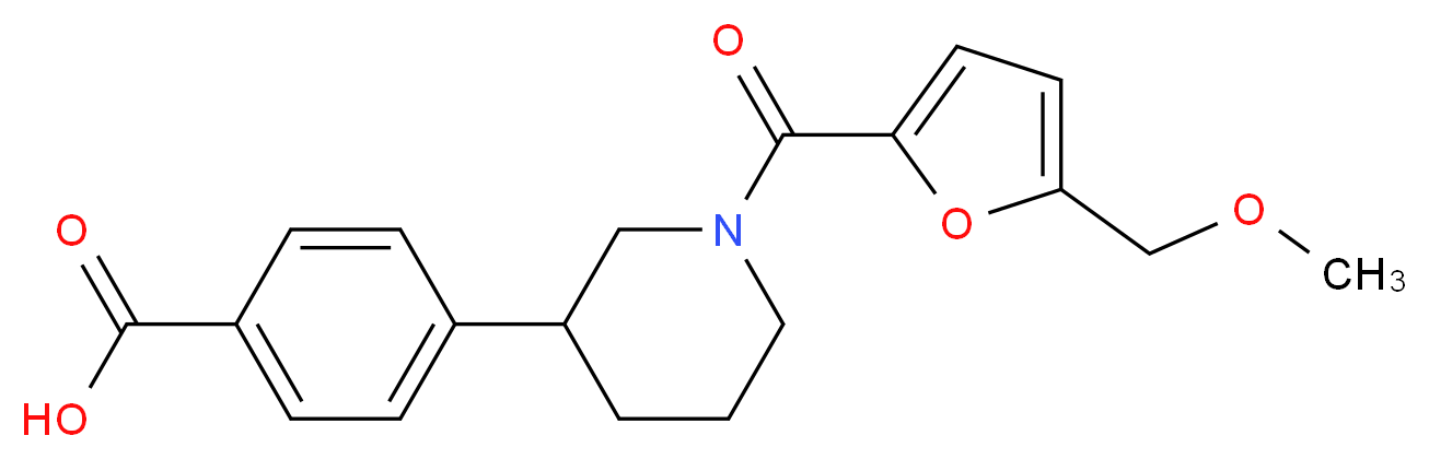 4-{1-[5-(methoxymethyl)-2-furoyl]piperidin-3-yl}benzoic acid_分子结构_CAS_)