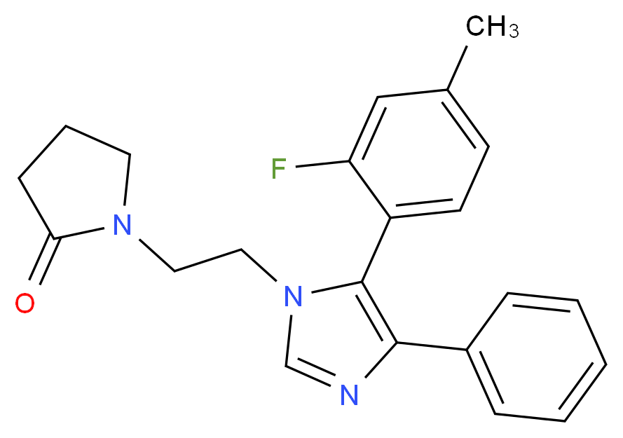 1-{2-[5-(2-fluoro-4-methylphenyl)-4-phenyl-1H-imidazol-1-yl]ethyl}pyrrolidin-2-one_分子结构_CAS_)