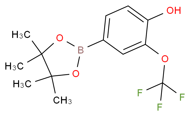 4-(4,4,5,5-tetramethyl-1,3,2-dioxaborolan-2-yl)-2-(trifluoromethoxy)phenol_分子结构_CAS_1350989-48-8)