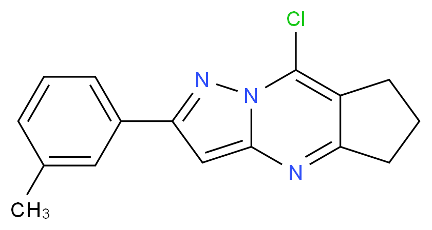 8-Chloro-2-m-tolyl-6,7-dihydro-5H-cyclopenta[d]-pyrazolo[1,5-a]pyrimidine_分子结构_CAS_)
