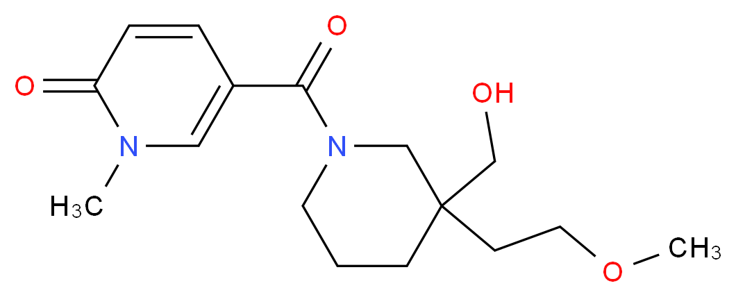 5-{[3-(hydroxymethyl)-3-(2-methoxyethyl)-1-piperidinyl]carbonyl}-1-methyl-2(1H)-pyridinone_分子结构_CAS_)