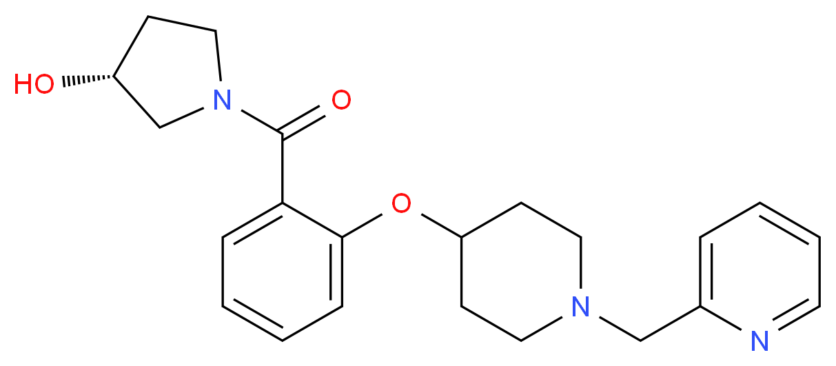 (3R)-1-(2-{[1-(pyridin-2-ylmethyl)piperidin-4-yl]oxy}benzoyl)pyrrolidin-3-ol_分子结构_CAS_)