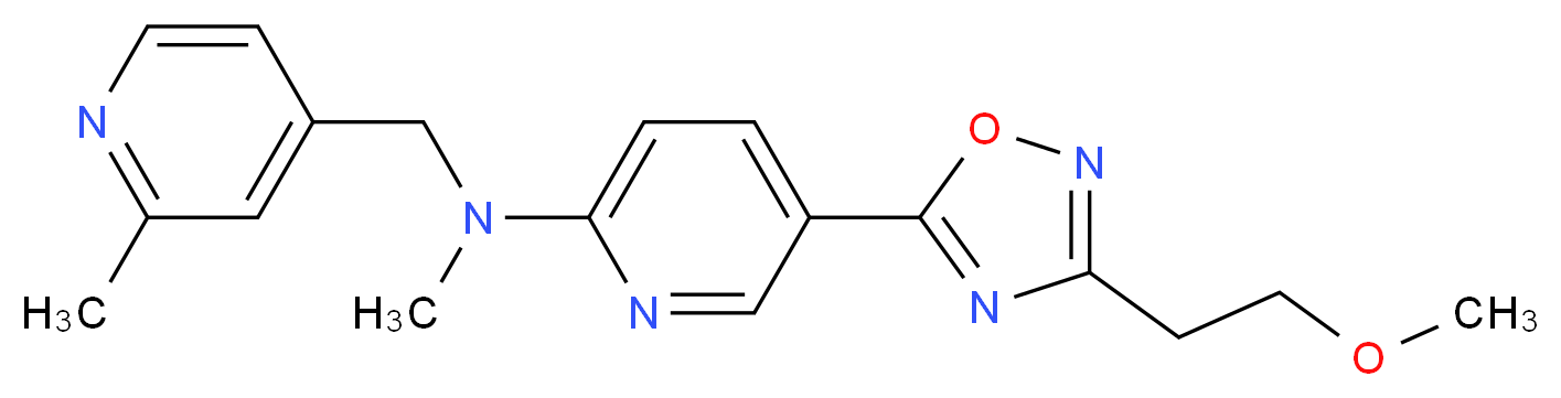 5-[3-(2-methoxyethyl)-1,2,4-oxadiazol-5-yl]-N-methyl-N-[(2-methylpyridin-4-yl)methyl]pyridin-2-amine_分子结构_CAS_)