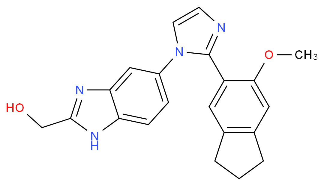 {5-[2-(6-methoxy-2,3-dihydro-1H-inden-5-yl)-1H-imidazol-1-yl]-1H-benzimidazol-2-yl}methanol_分子结构_CAS_)
