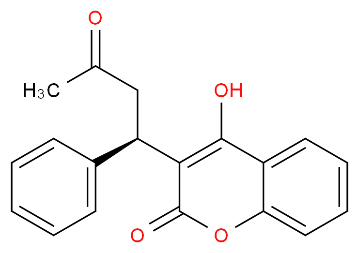 4-hydroxy-3-[(1R)-3-oxo-1-phenylbutyl]-2H-chromen-2-one_分子结构_CAS_5543-58-8