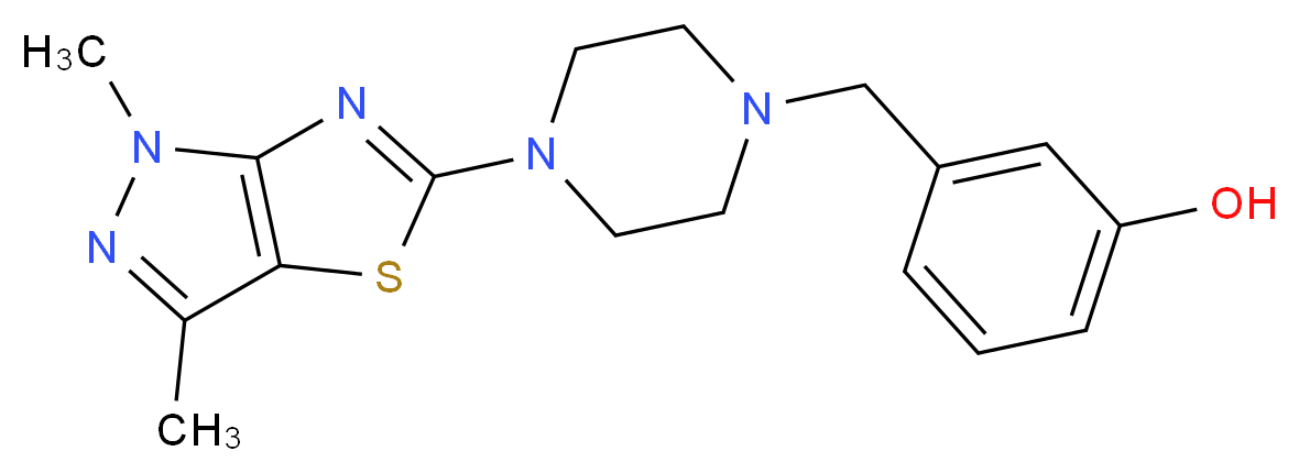 3-{[4-(1,3-dimethyl-1H-pyrazolo[3,4-d][1,3]thiazol-5-yl)piperazin-1-yl]methyl}phenol_分子结构_CAS_)
