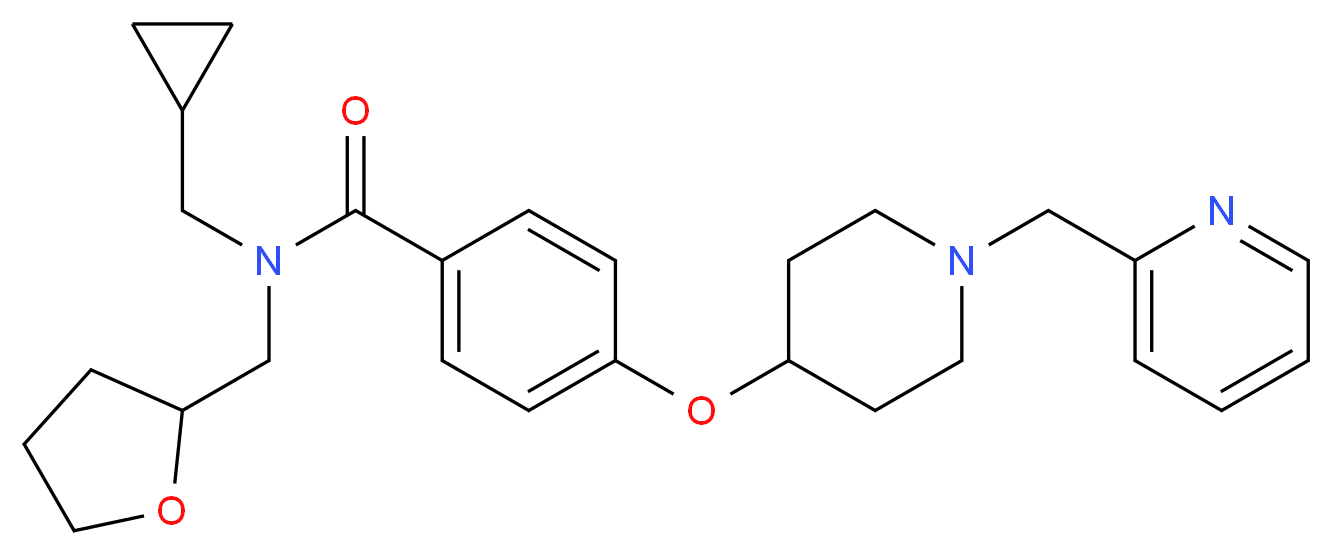 N-(cyclopropylmethyl)-4-{[1-(2-pyridinylmethyl)-4-piperidinyl]oxy}-N-(tetrahydro-2-furanylmethyl)benzamide_分子结构_CAS_)