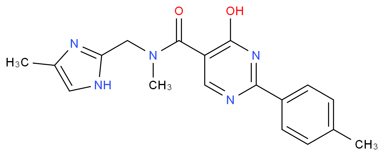 4-hydroxy-N-methyl-N-[(4-methyl-1H-imidazol-2-yl)methyl]-2-(4-methylphenyl)pyrimidine-5-carboxamide_分子结构_CAS_)