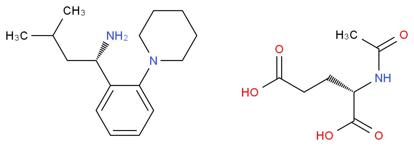 (1S)-3-methyl-1-[2-(piperidin-1-yl)phenyl]butan-1-amine; (2S)-2-acetamidopentanedioic acid_分子结构_CAS_219921-94-5