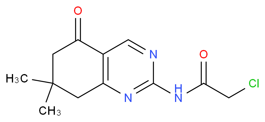 2-Chloro-N-(7,7-dimethyl-5-oxo-5,6,7,8-tetrahydroquinazolin-2-yl)acetamide_分子结构_CAS_)
