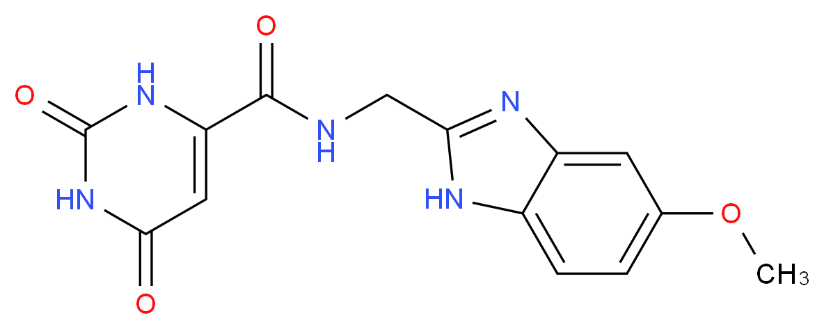 N-[(5-methoxy-1H-benzimidazol-2-yl)methyl]-2,6-dioxo-1,2,3,6-tetrahydropyrimidine-4-carboxamide_分子结构_CAS_)