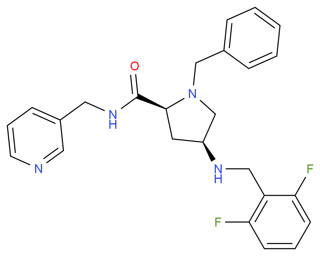 (4S)-1-benzyl-4-[(2,6-difluorobenzyl)amino]-N-(3-pyridinylmethyl)-L-prolinamide_分子结构_CAS_)