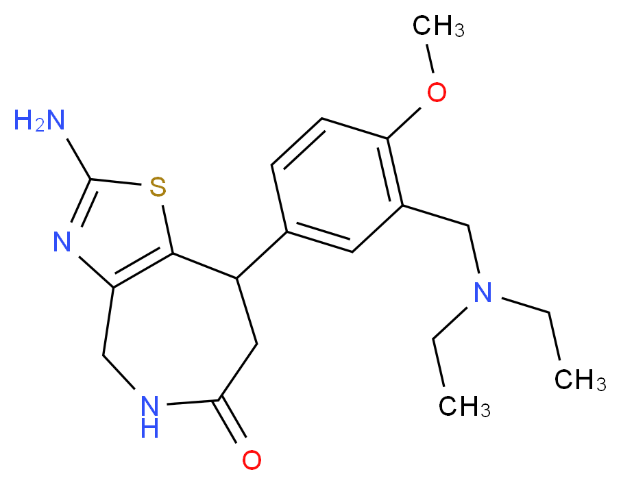 2-amino-8-{3-[(diethylamino)methyl]-4-methoxyphenyl}-4,5,7,8-tetrahydro-6H-[1,3]thiazolo[4,5-c]azepin-6-one_分子结构_CAS_)