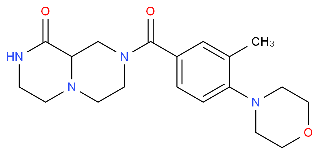 8-(3-methyl-4-morpholin-4-ylbenzoyl)hexahydro-2H-pyrazino[1,2-a]pyrazin-1(6H)-one_分子结构_CAS_)