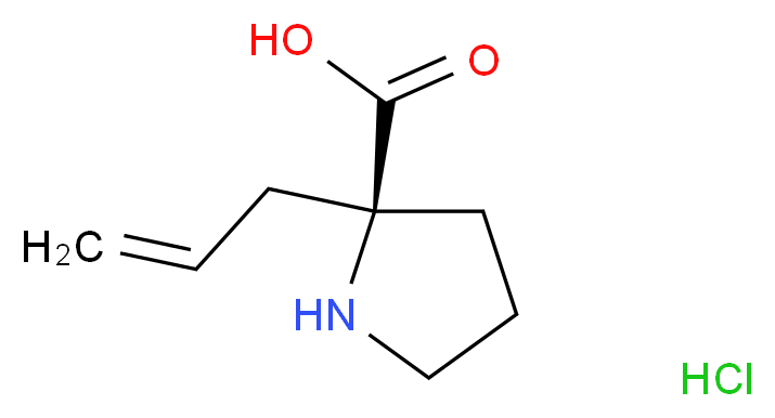 (2S)-2-(prop-2-en-1-yl)pyrrolidine-2-carboxylic acid hydrochloride_分子结构_CAS_129704-91-2