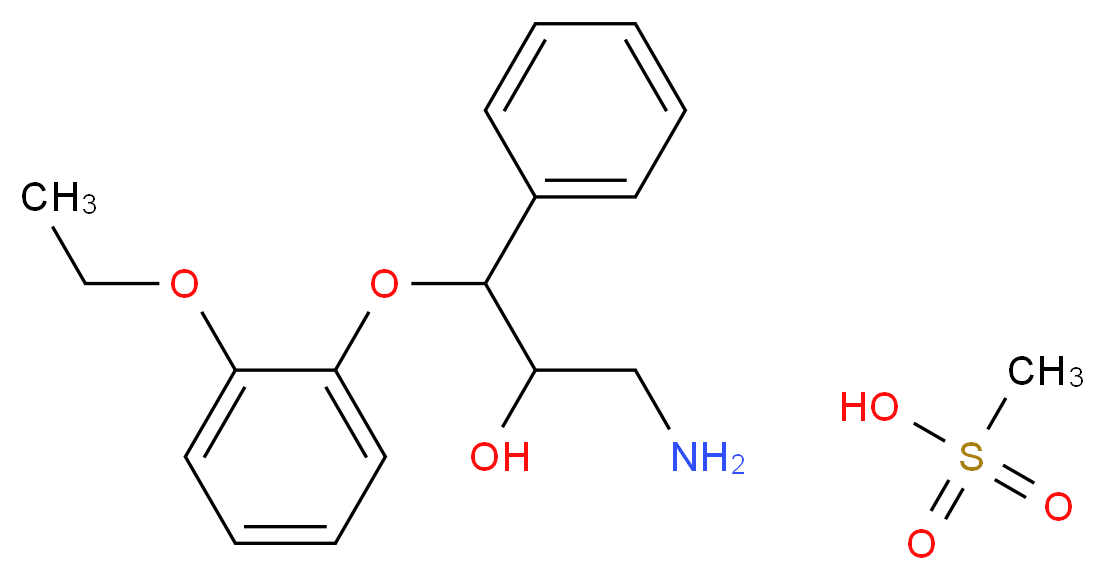 (2RS,3RS)-1-Amino-3-(2-ethoxyphenoxy)-2-hydroxy-3-phenylpropane Methanesulfonate Salt_分子结构_CAS_93853-04-4)